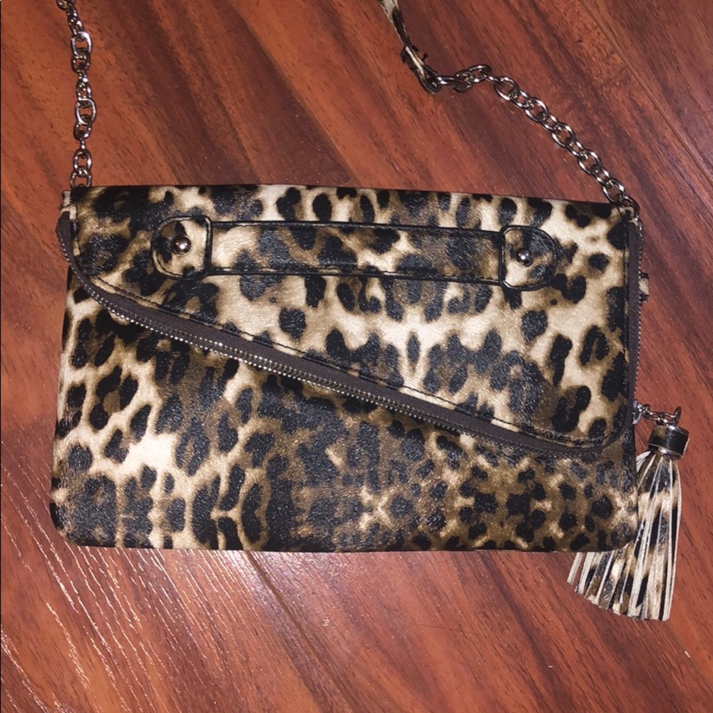 Leopard Flap Crossbody/Wristlet